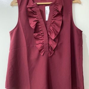 J. Crew v-neck ruffle top
